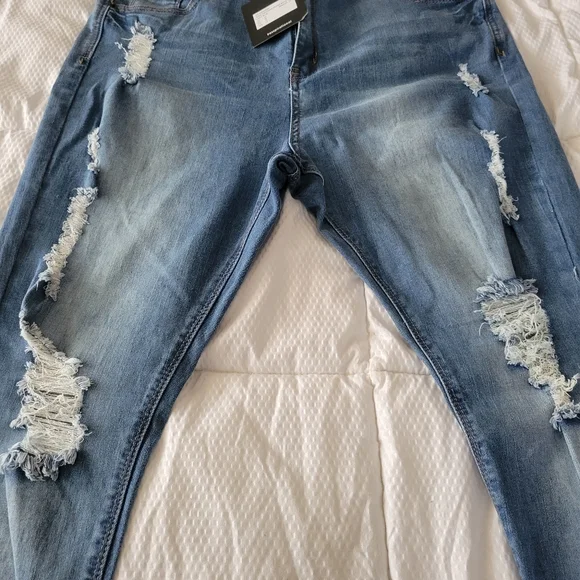 MISSGUIDED BRAND NEW SINNER HIGHWAISTED MARBLED SKINNY JEAN SIZE 10 - Picture 6 of 9